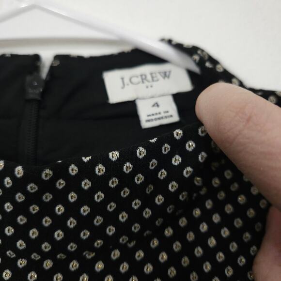 J.Crew Short-Sleeve Mock Neck Jacquard Dress Knee Length Polka Dot Size 4 Small - Picture 7 of 9